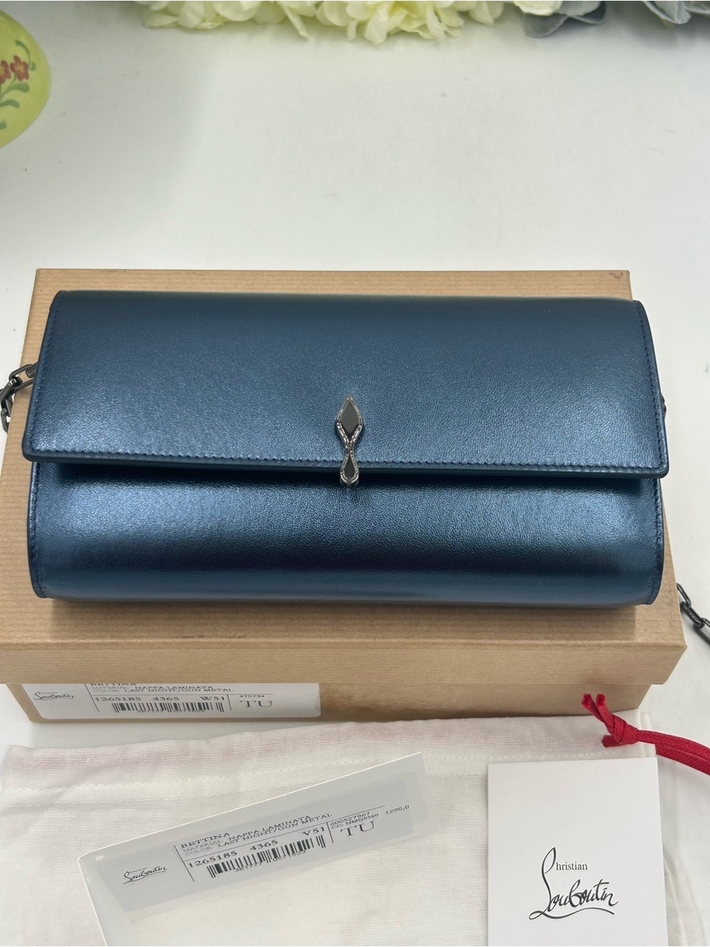 Women's Christian Louboutin Bettina nappa  lamb leather wallet on a chain